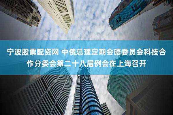 宁波股票配资网 中俄总理定期会晤委员会科技合作分委会第二十八届例会在上海召开