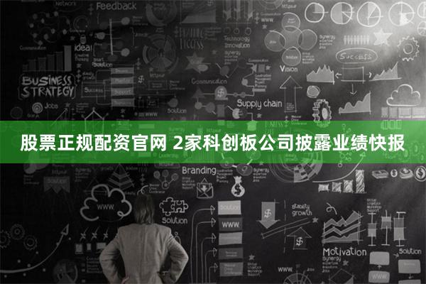 股票正规配资官网 2家科创板公司披露业绩快报