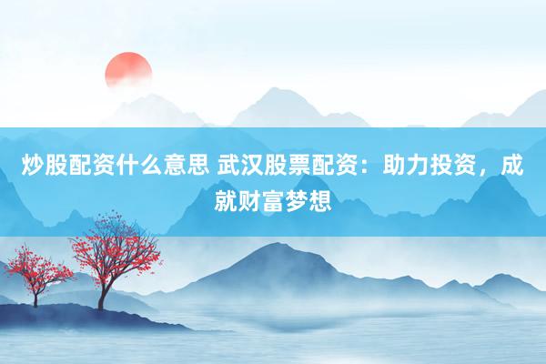 炒股配资什么意思 武汉股票配资：助力投资，成就财富梦想