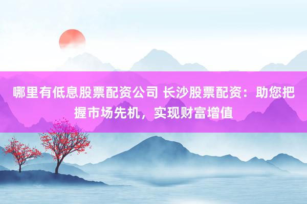 哪里有低息股票配资公司 长沙股票配资：助您把握市场先机，实现财富增值